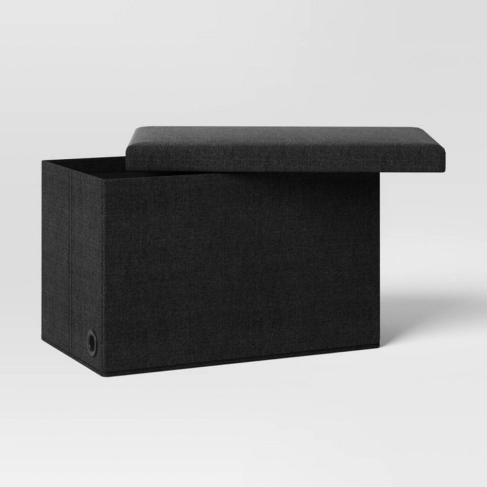 NEW 24" Collapsible Double Storage Ottoman
Black Home Organization Fold Up Dorm